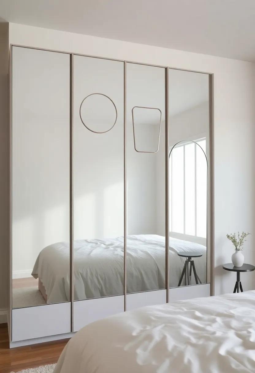Artistic Collage: ‍Go‌ for a wardrobe design that uses a collage of⁤ mirrors in various shapes, bringing an eclectic and‍ dynamic feel ⁢to your bedroom