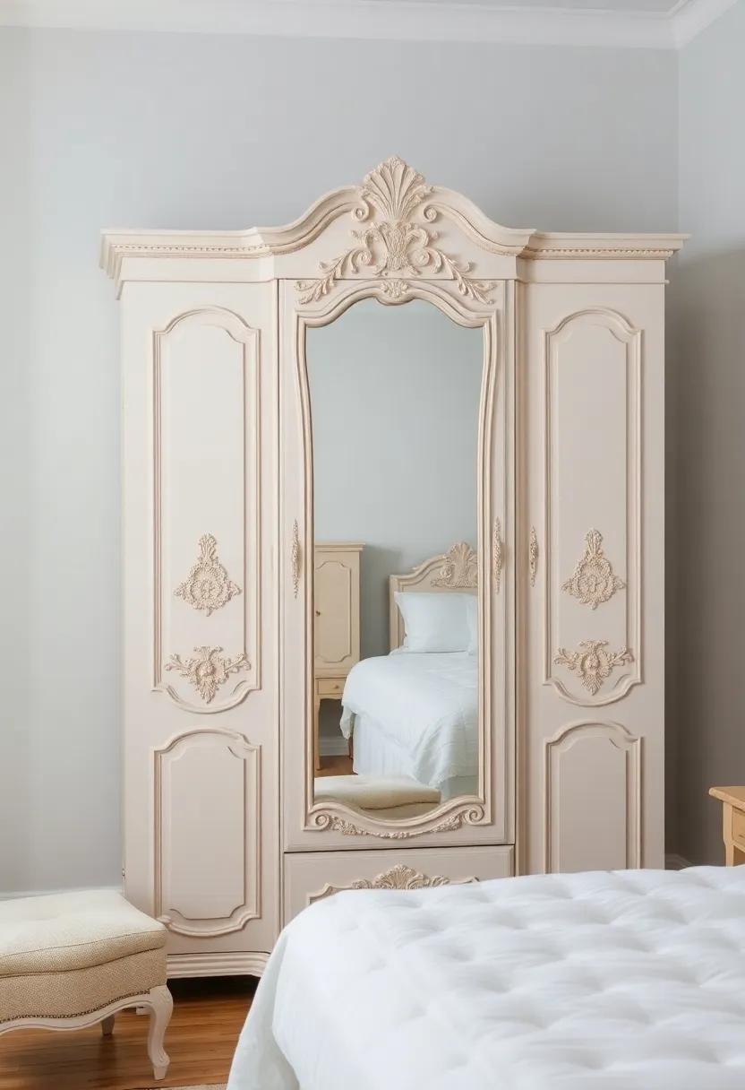 Vintage ‌Inspiration: ⁤Discover a‌ vintage-inspired wardrobe that features⁤ ornate carvings and​ an antique mirror, offering both ⁣storage and ‍a nostalgic flair to​ your bedroom