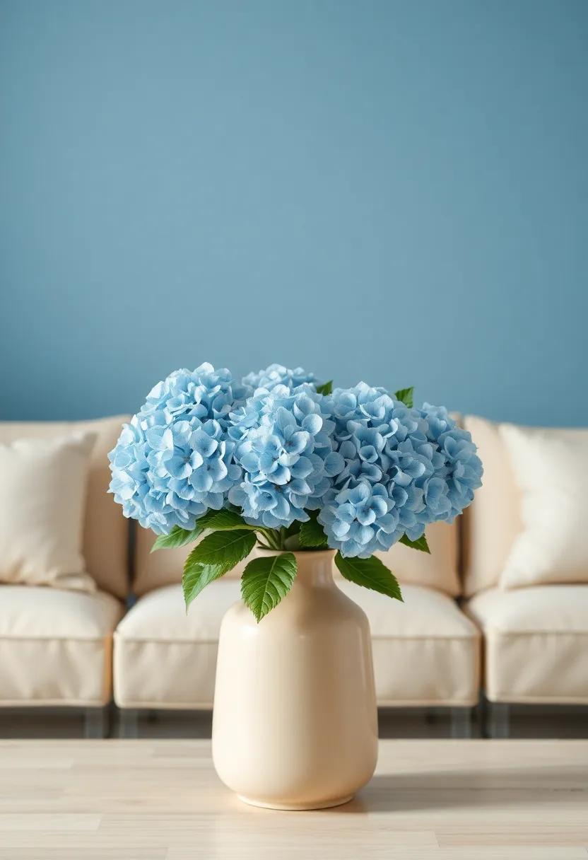 Decorative Accessories: Fill⁢ a beige vase with blue hydrangeas​ for a fresh, stylish centerpiece on your coffee table