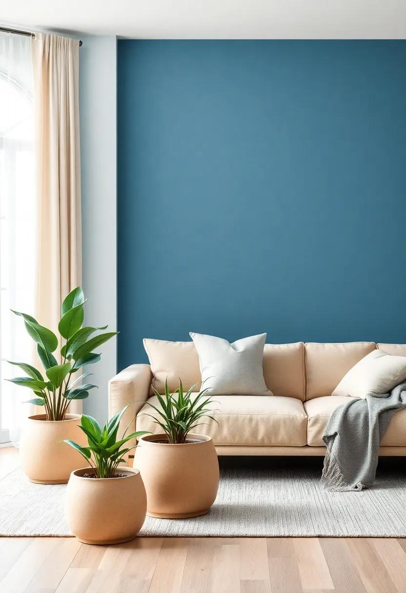 Focal Point Furniture: Choose a blue patterned upholstered chair or ottoman to serve as an‍ eye-catching statement piece in the room