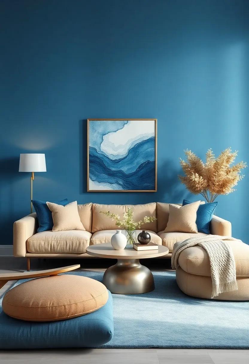 Artful ⁢Arrangements: Select‌ abstract blue and beige artwork to serve as focal points that tie the ‌room together