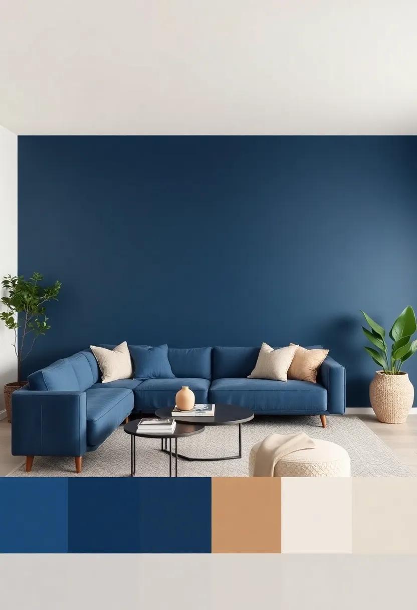 Statement Walls: Paint one ‌accent wall⁣ in ​a deep navy blue⁣ to‌ create a striking backdrop for ‍beige and blue decor