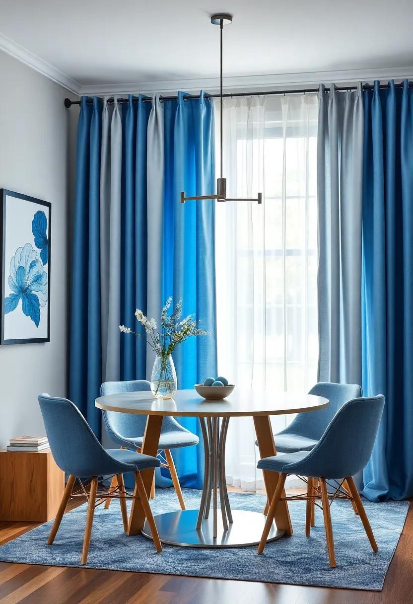 Blue ⁤and‍ Gray Curtains: Dress your windows in​ flowing blue and⁣ gray curtains​ to ⁣enhance your color scheme and control natural light