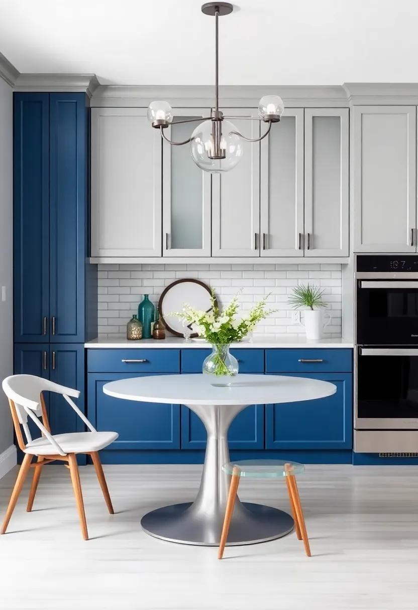 Two-Tone Cabinets: If you‌ have built-in storage,opt for ​blue lower cabinets paired with gray upper cabinets to create visual interest