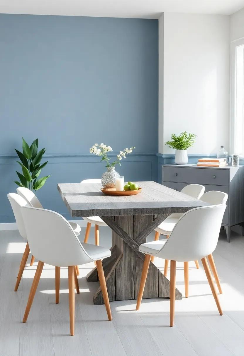 Gray-Brown Wood⁤ Table: Consider ⁢a gray-toned wooden ⁢table for a rustic ​yet‍ sophisticated ⁣centerpiece that balances both colors beautifully