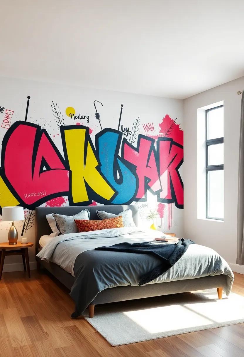 Artistic Graffiti: Transform one wall into a vibrant street art masterpiece that reflects your edgy personality and love for the urban scene