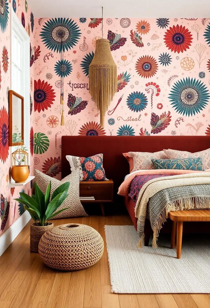 Bohemian Bliss: Layer eclectic patterns with rich colors and textures for a boho-inspired look that bursts with personality