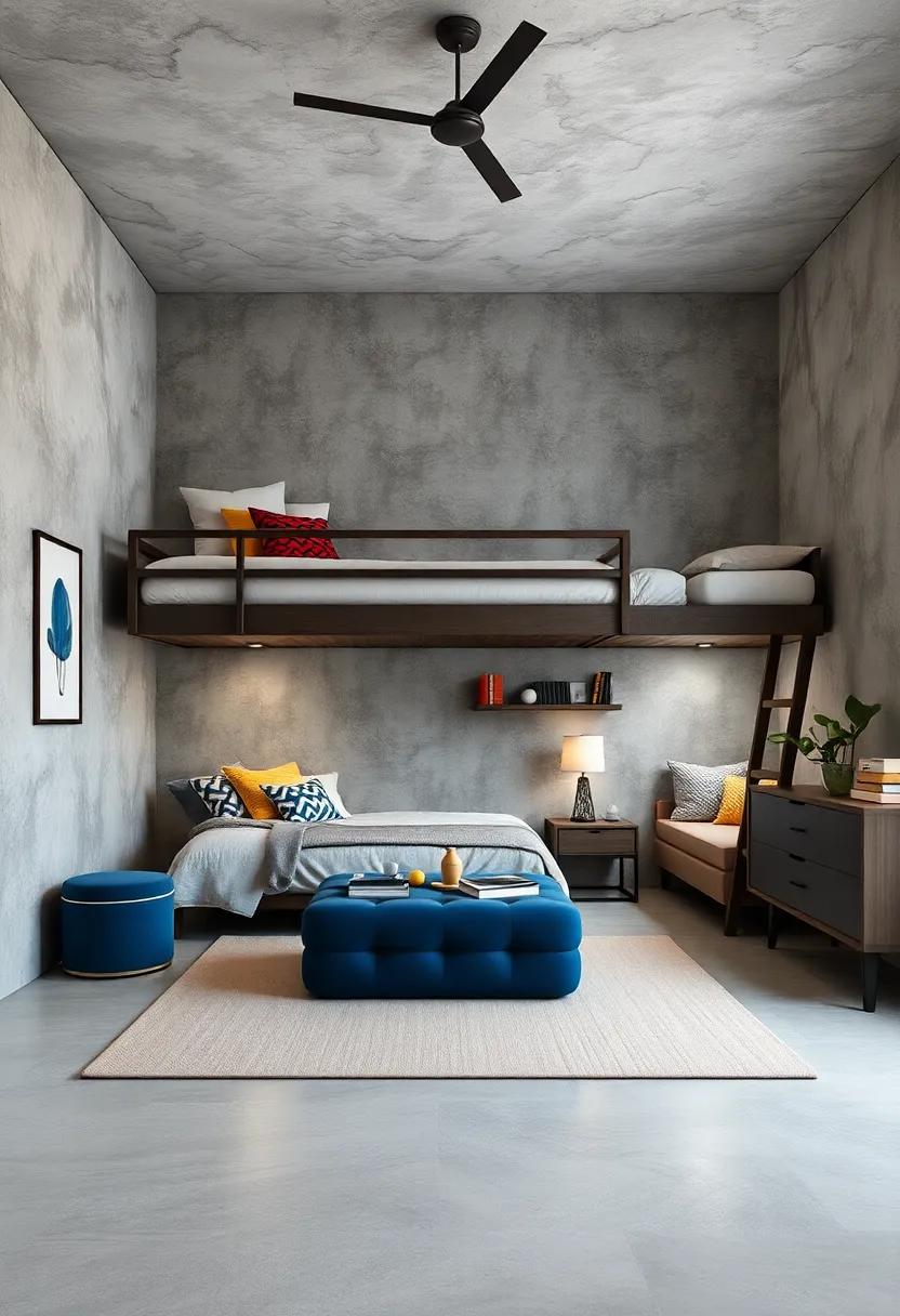 Blending​ Modern Minimalist Design with Practical Bunk Bed Configuration ‌for sleek Boys’​ Rooms