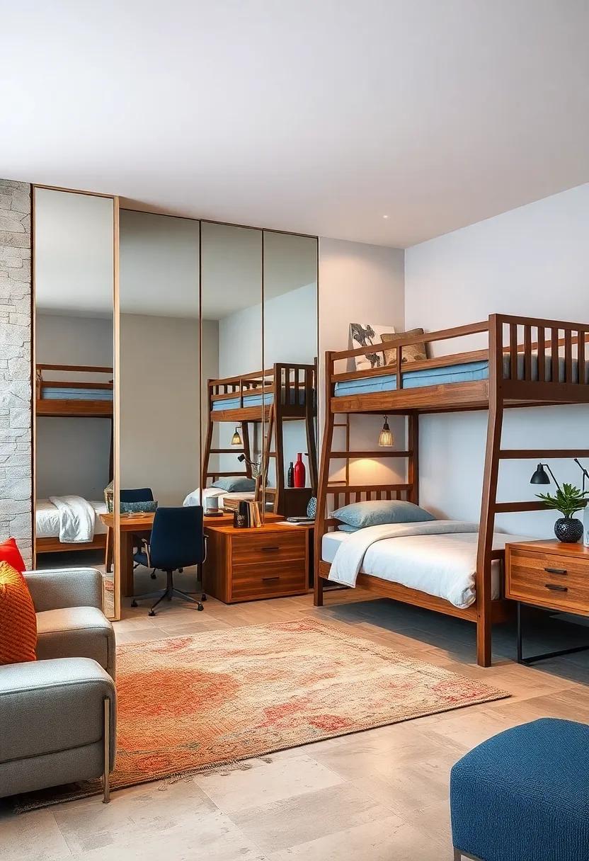 Creating Optical Illusions With Mirrors to Open‍ Up and Brighten ​Boys’ Rooms Featuring Bunk Beds