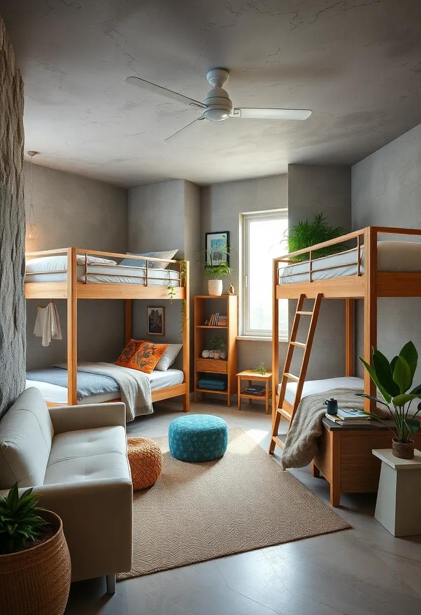 Emphasizing Natural Elements and ⁣Plants to Add Freshness ⁤and Calmness ‍Around Bunk Bed Areas