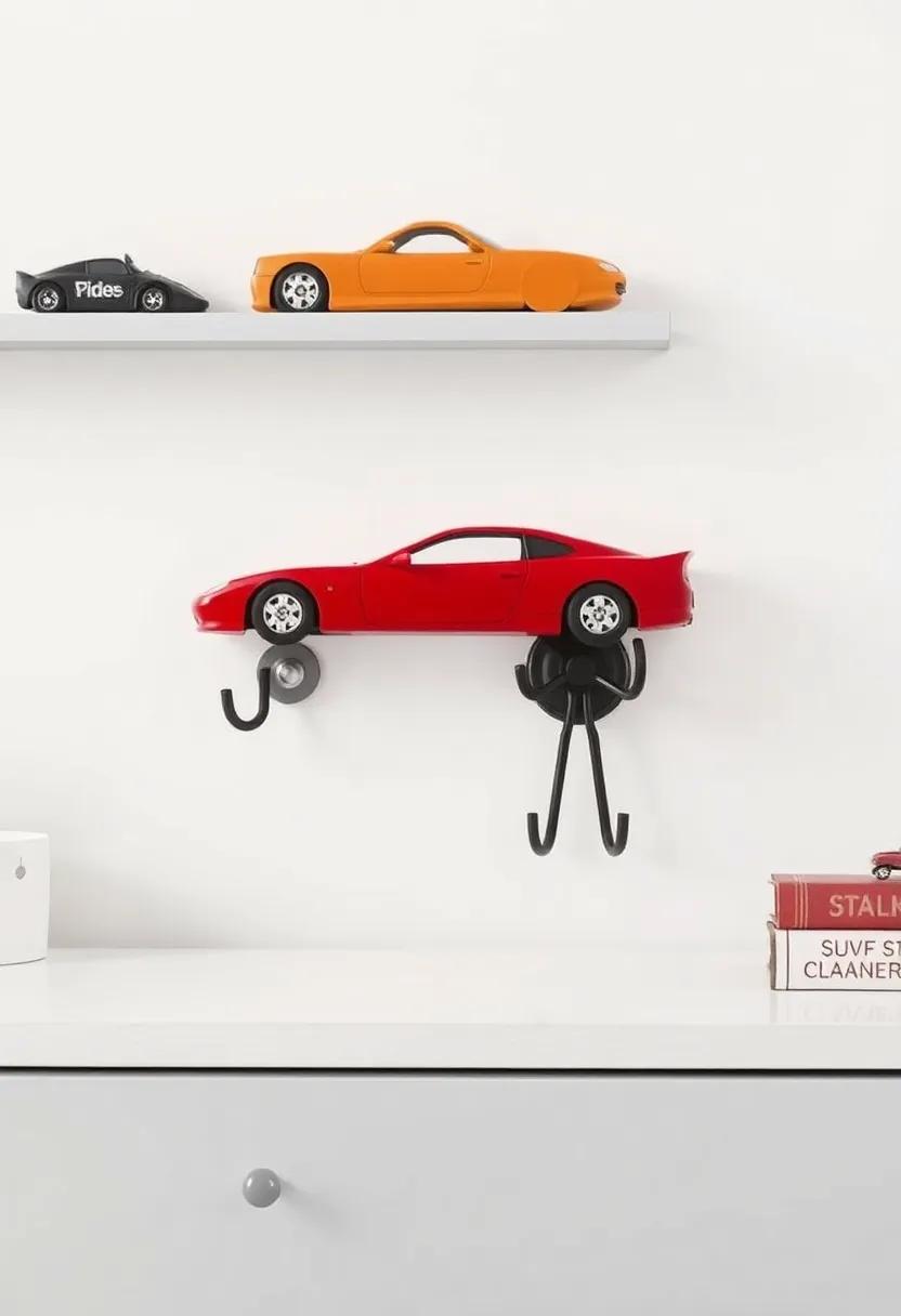 Car ‍Mug Hooks: Create storage for caps or hats with hooks shaped like car‍ parts, adding a unique ​touch to ​the room