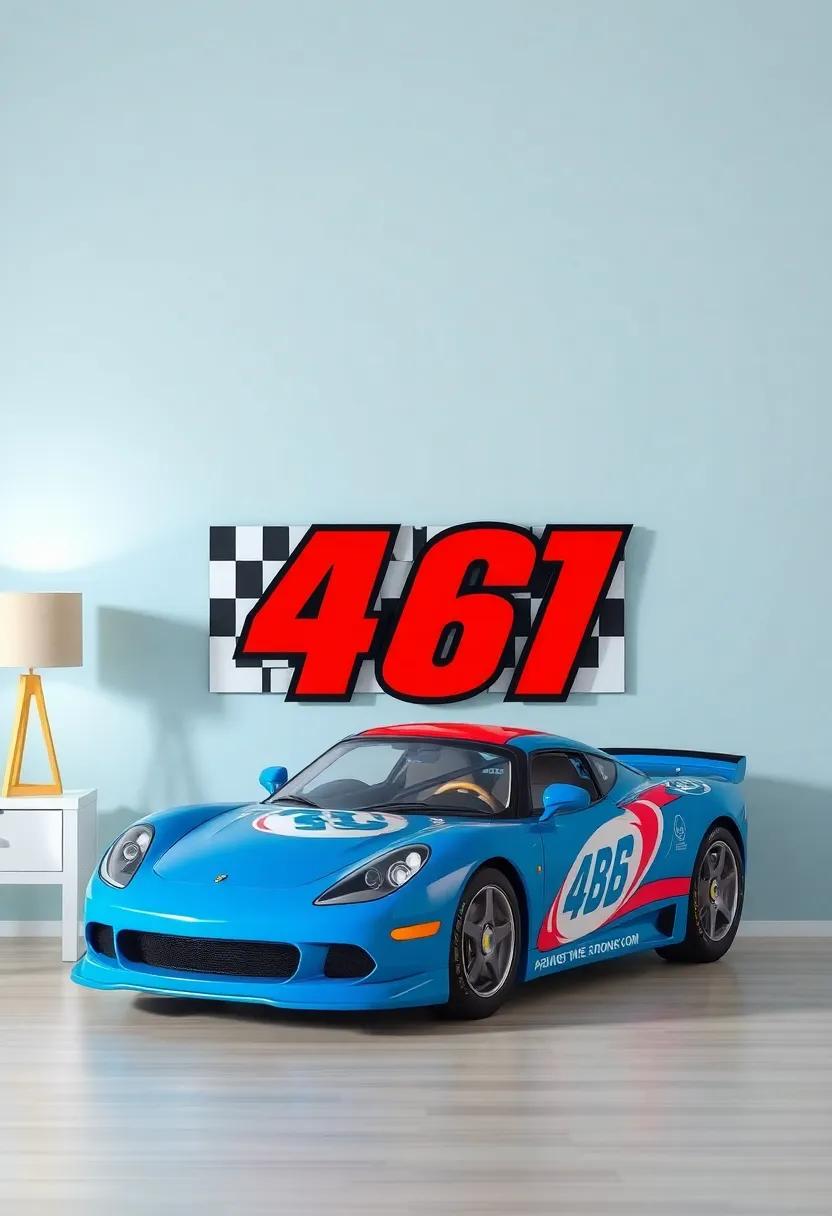 Custom ⁣Race Car Name Sign: Create or order a personalized name ⁢sign that's styled like a ‌race car's⁣ number, giving the room a tailored touch