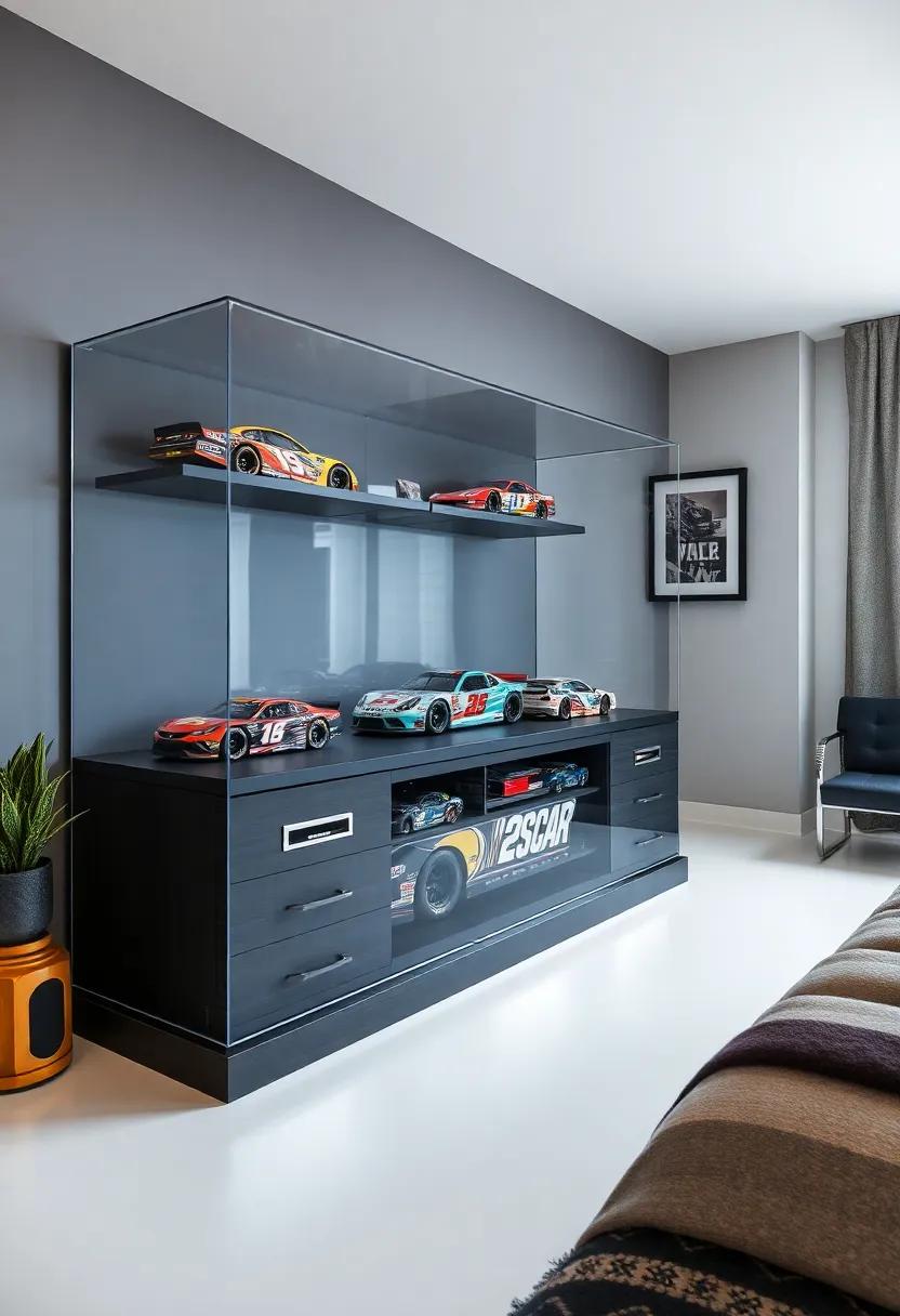 NASCAR Display Case: Use a⁢ display case to‍ showcase⁢ NASCAR​ collectibles or model⁢ cars, turning memorabilia into a focal point