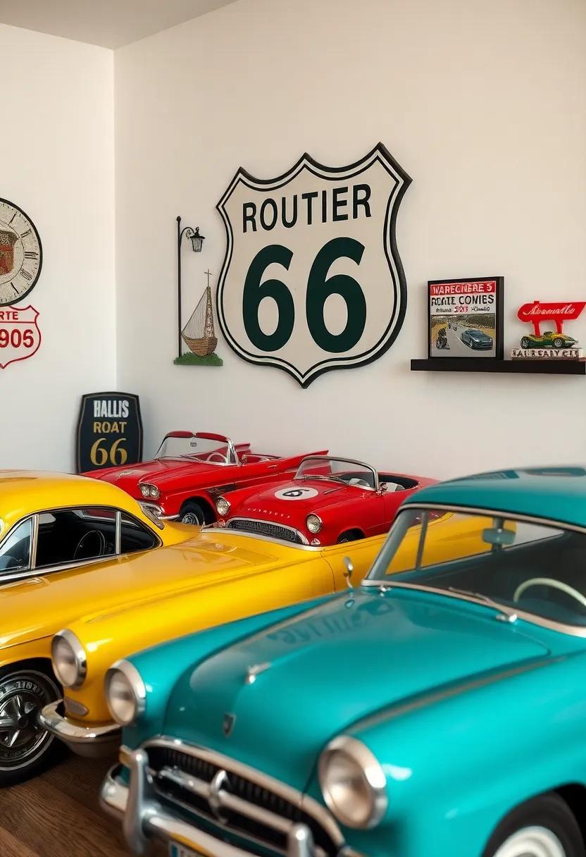 Route​ 66 ‍Memorabilia: Showcase souvenirs or replicas‌ from famous​ Route 66 landmarks to give the room a ‍dash of Americana