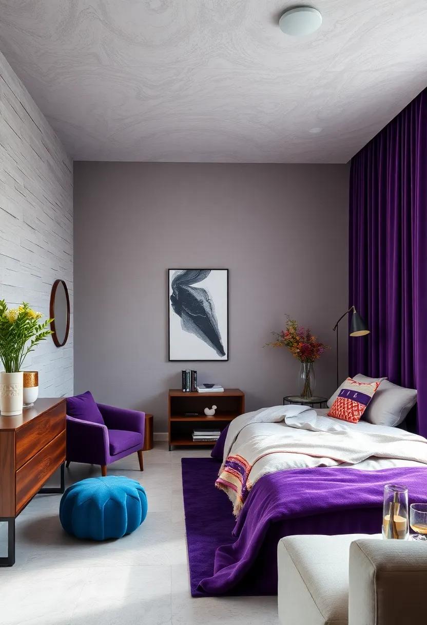 Deep Purple and Silver – A regal pairing that stimulates imagination without ⁣overwhelming the senses