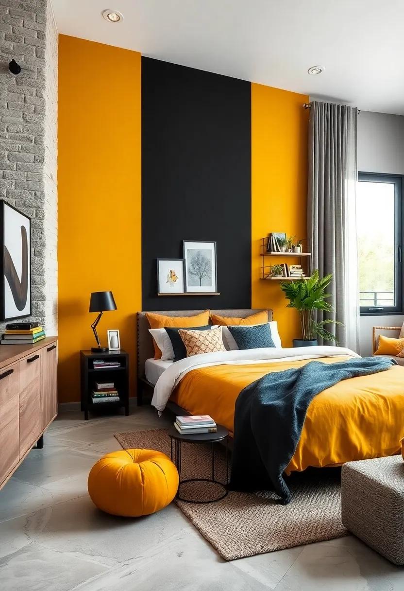 Mustard Yellow ‌and⁤ Charcoal ‌Black – A bold combination that adds energy⁣ while maintaining a modern, balanced vibe
