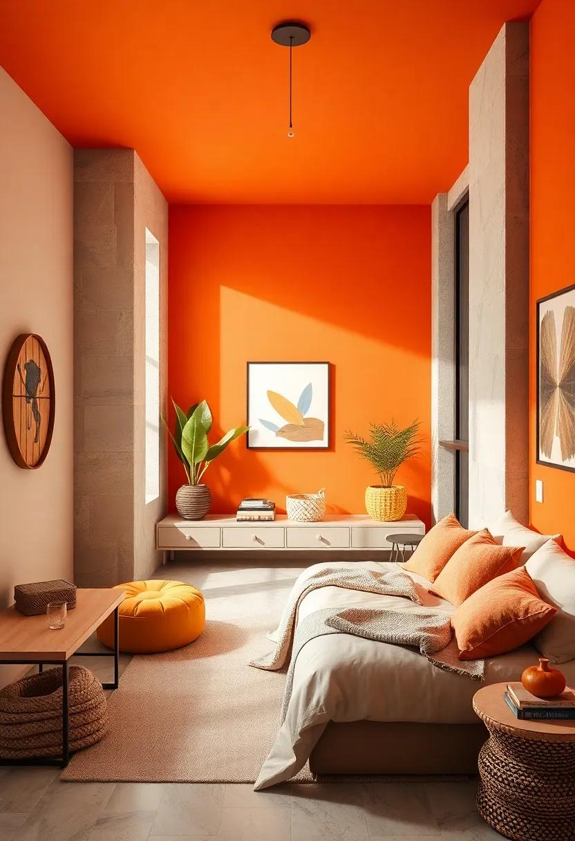 Sunrise Orange⁣ and Neutral Sand – Uplifting and grounded, perfect for starting the day with ‍positivity
