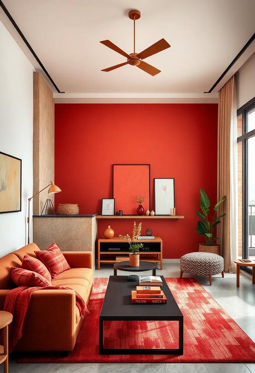 Terracotta Red and Cream – ⁢Warm and inviting tones that encourage warmth⁣ and comfort