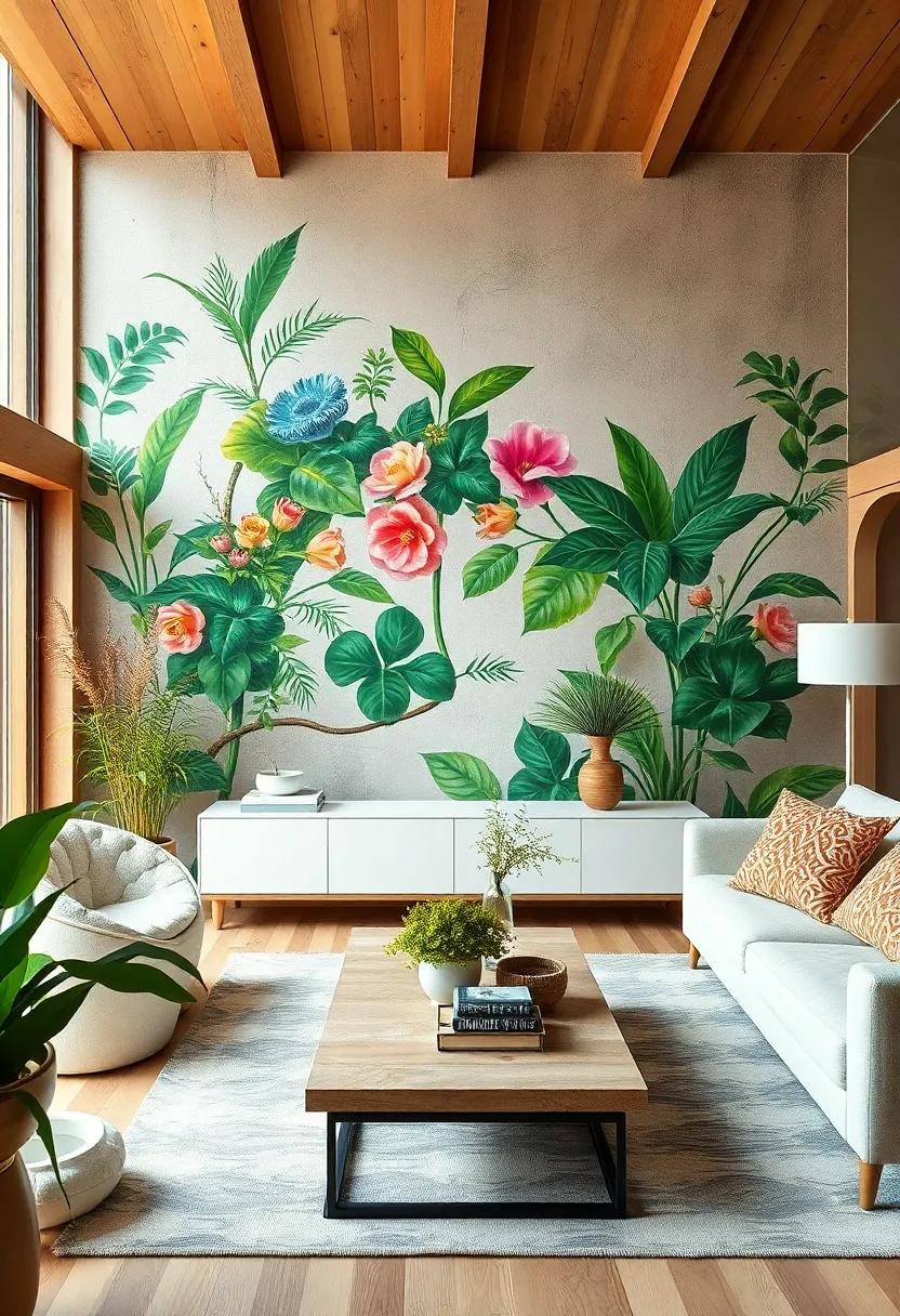 Botanical ‍Wall Murals Bringing lush Greenery Indoors to Transform Walls Into Statement Art​ Across⁢ Various Rooms