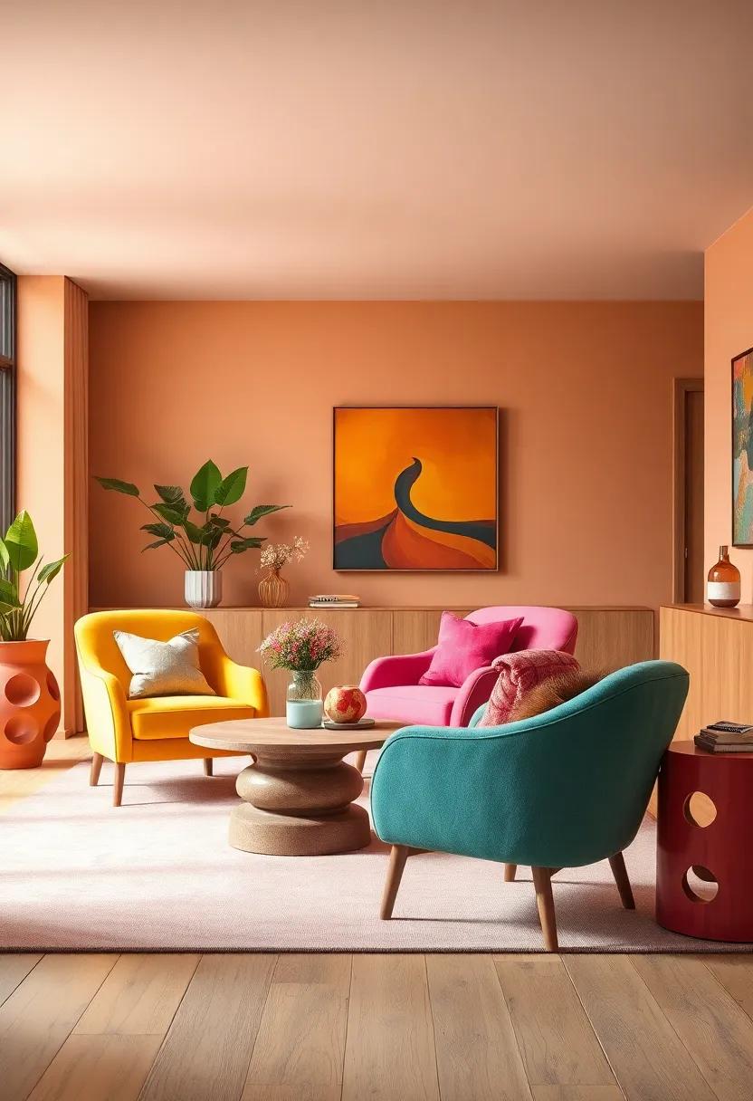 Accent ⁤Chairs Featuring Bright Upholstery ⁢and Unique ⁤Silhouettes‌ Blending Comfort With Eye-Catching Style