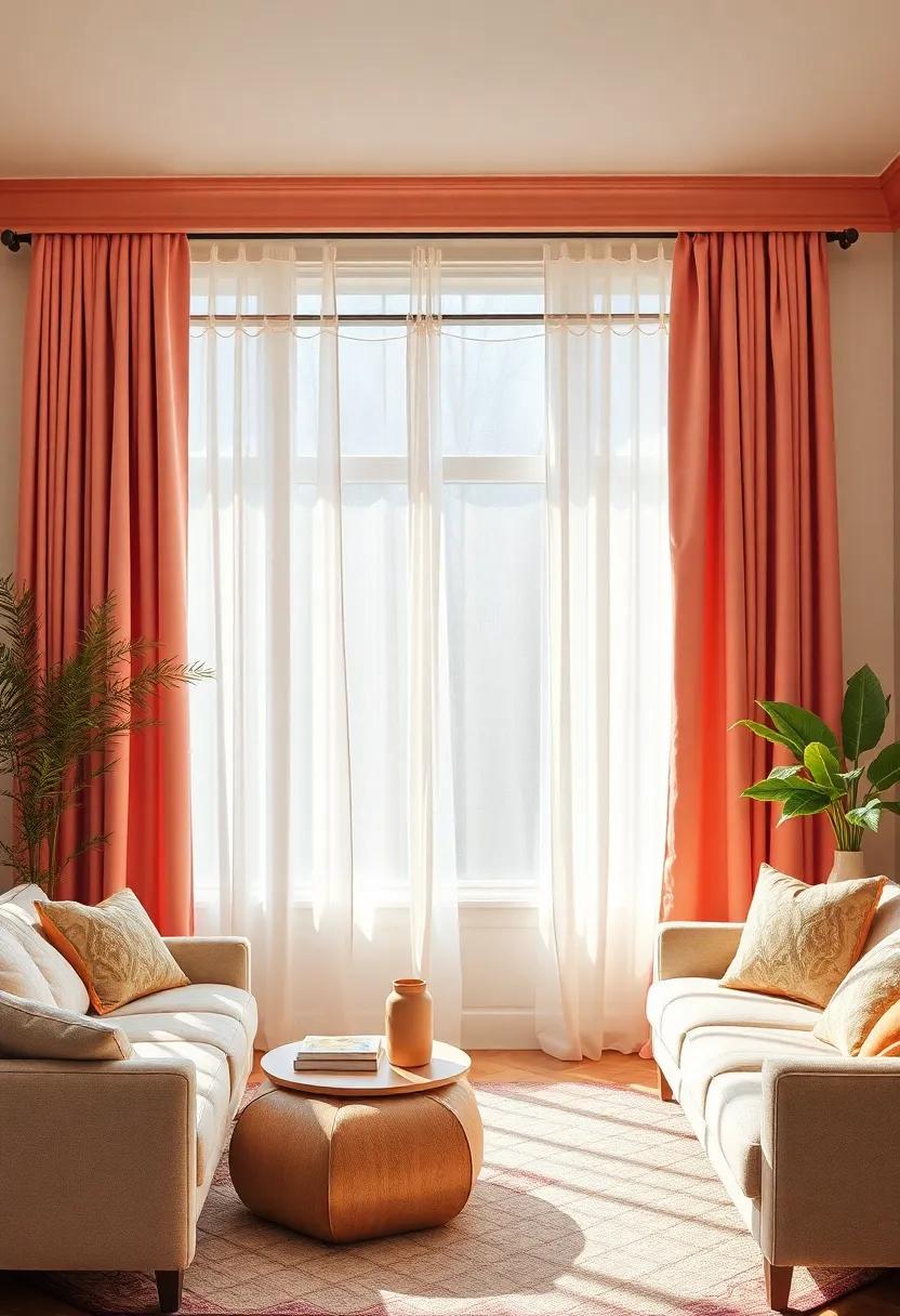 Layered ‍Window Treatments Featuring Light Pastel Sheers With Bold Curtains For A Fresh Springtime Vibe