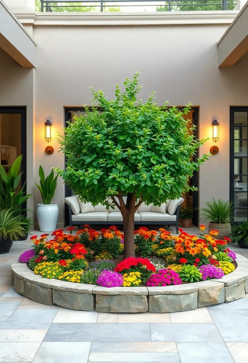Choosing the Ideal Tree Species to Anchor​ a Circular Flower Bed With Vibrant Surrounding Blooms