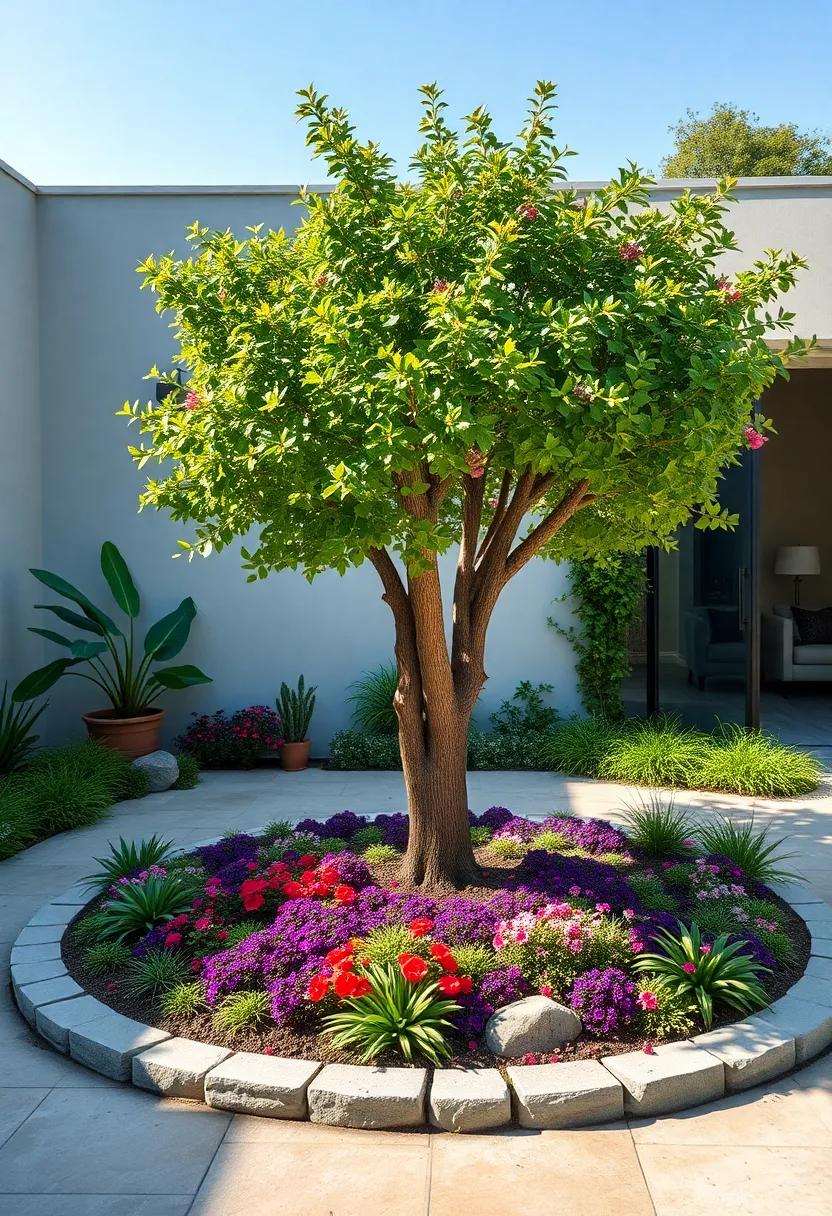 Using Height Variation Strategically to Frame the Tree with a Natural Floral Gradient