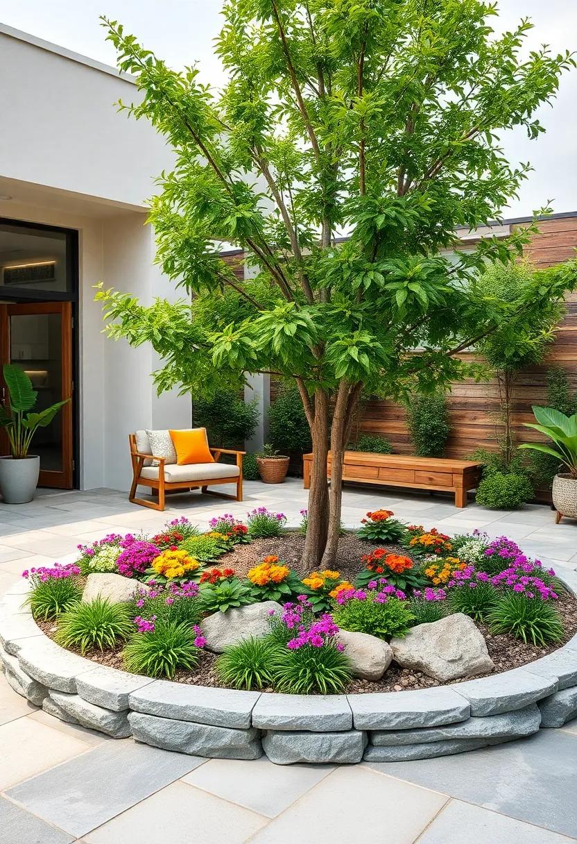 Integrating Natural Materials Like Wood and Stone to Add Depth ​and Interest Around the Circular Bed