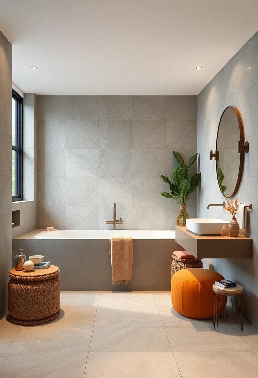 Muted ​Tones of Soapstone⁣ Echoing‌ Calm Tide Pools in Modern Bathroom Layouts