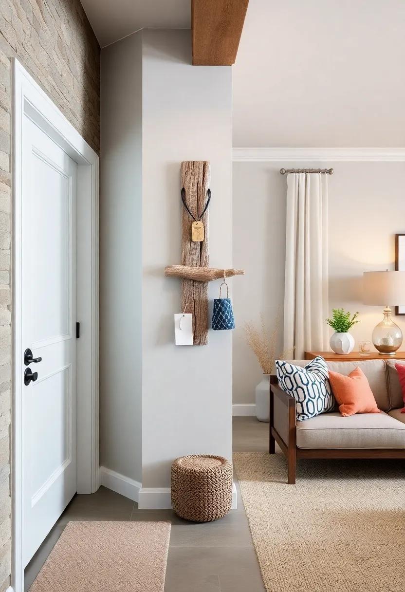 Driftwood Key ⁤Holder: A dock-inspired driftwood key holder installed near the door keeps essentials handy with shore-style⁢ flair