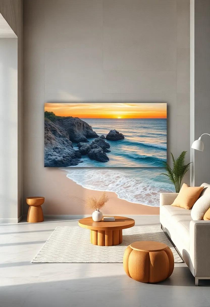 Serene Sunrise Over Sandy‍ Shores: Capturing the gentle hues of dawn as they kiss the ocean ⁣waves