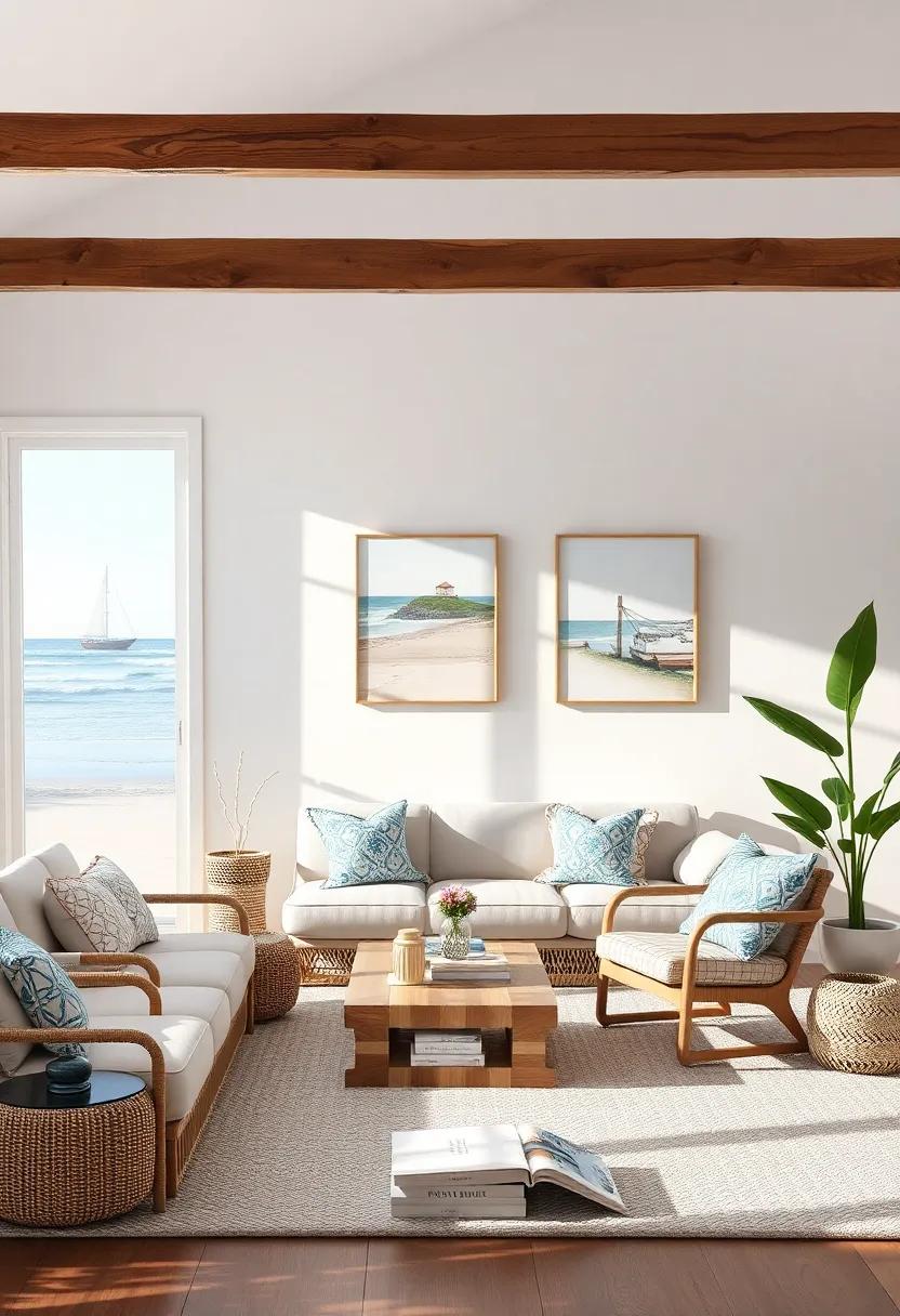 beach-Themed books: Stock your living room with books about coastal living, ‍travel guides, or seaside stories for easy summer reading