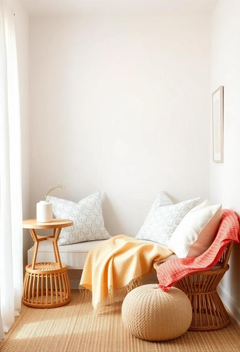 Cozy ‍Nook: Design a ‌reading corner⁣ with oversized cushions, a throw blanket, and a⁣ side table for that perfect beachy escape
