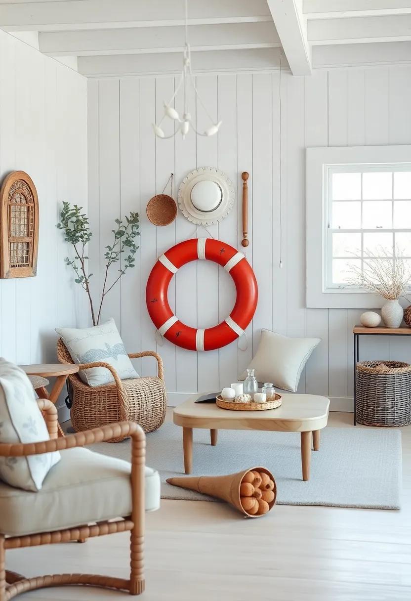 Vintage Beach accessories: Incorporate antique finds such as a vintage life preserver or old fishing gear for charm and nostalgia