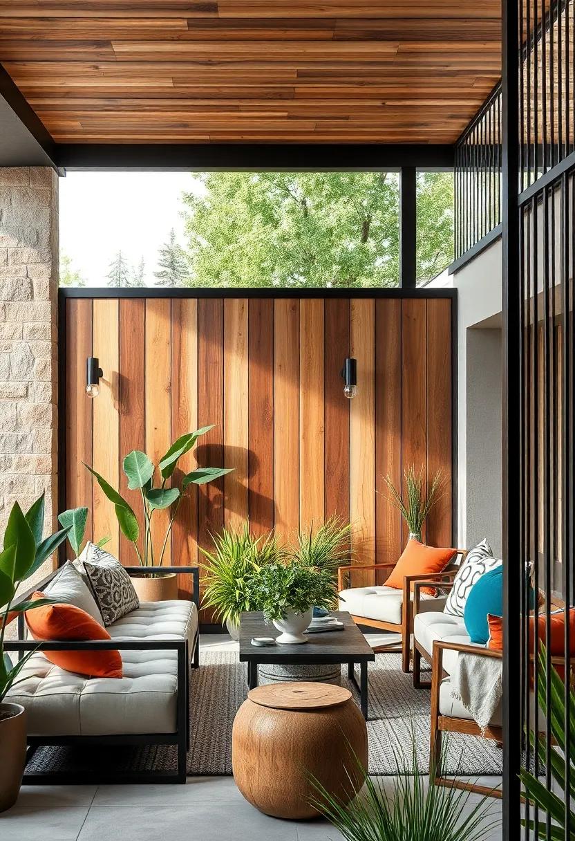 Reclaimed Wood Panels Complemented by Matte Black Metal Wire for Eco-Friendly and Contemporary Fences