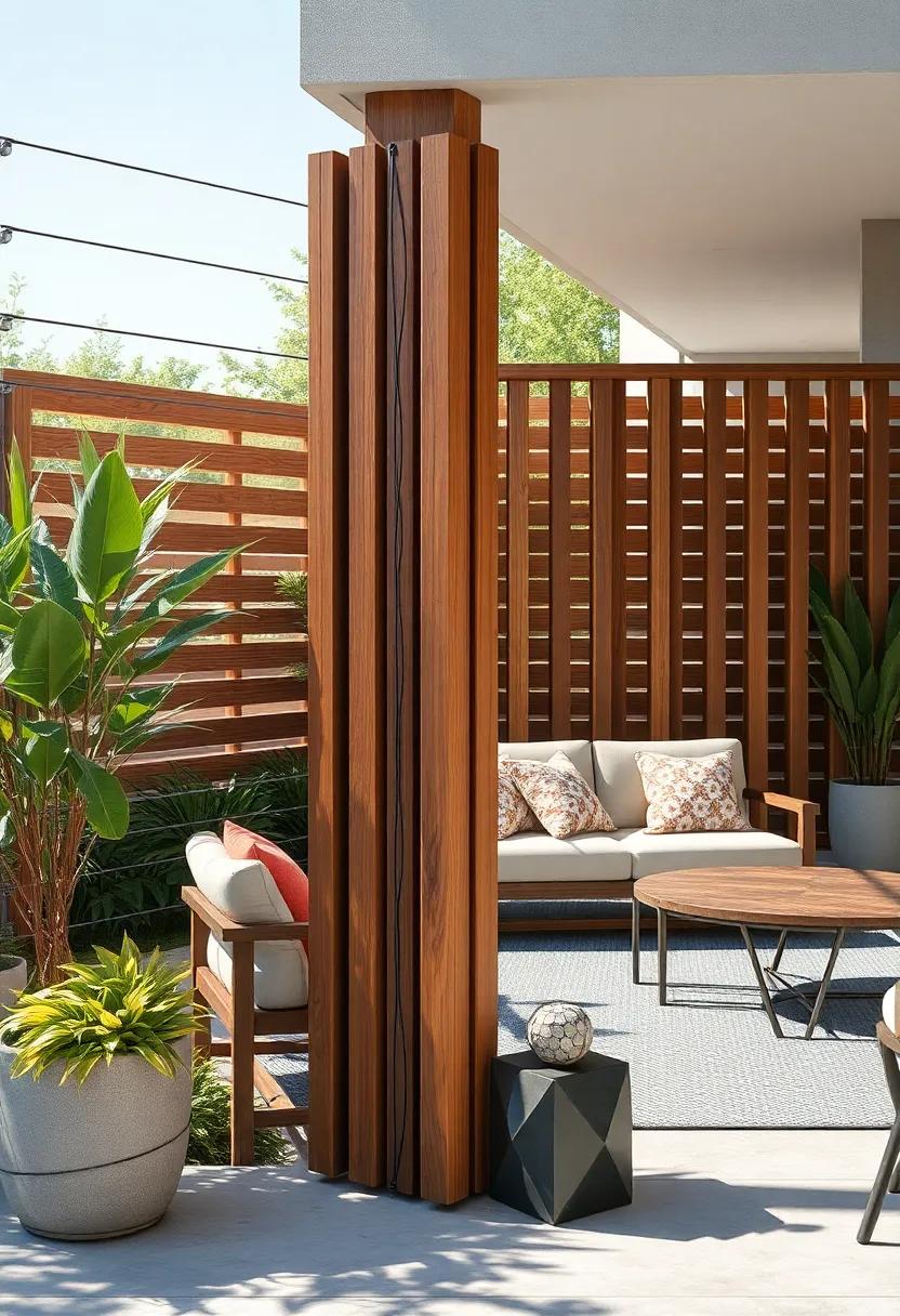 Contrasting Rustic Wooden Panels with Industrial ⁣Metal Wire to Create ​Eye-Catching Fence Designs