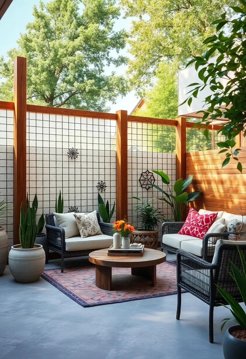 Thick Wooden Posts Anchoring Delicate Wire Mesh with Decorative‍ Motifs for Stylish and‌ Sturdy Fencing