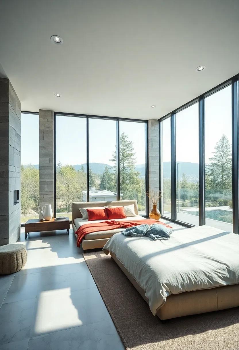 Embrace Minimalism ‌with Sleek Furnishings to Highlight Expansive⁣ Floor-to-Ceiling Windows