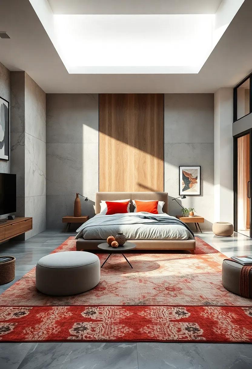 Include‍ a Statement Rug to Ground the ⁢Space and Add Warmth