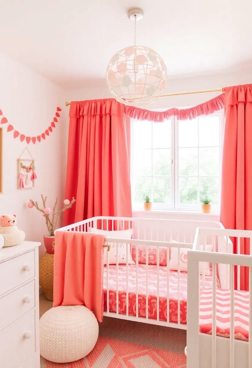 Coral Accent‍ Chair: Add a comfy ‌coral accent chair‍ for late-night‌ feedings and cuddles, creating a cozy ‍nook in the nursery