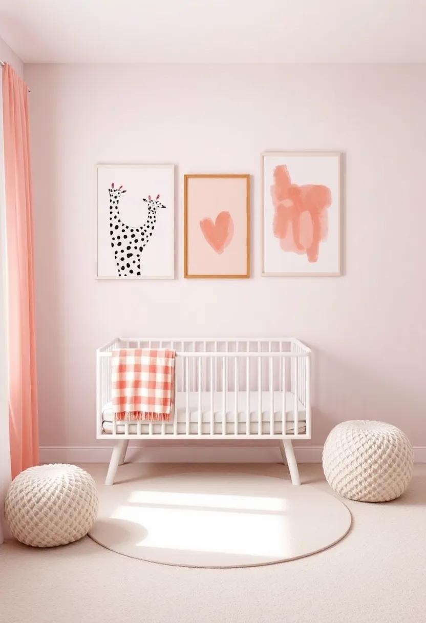 Whimsical Wall Art: Decorate the⁤ walls ‌with playful​ coral and white art pieces, such as animal prints or abstract ‍designs, to add personality