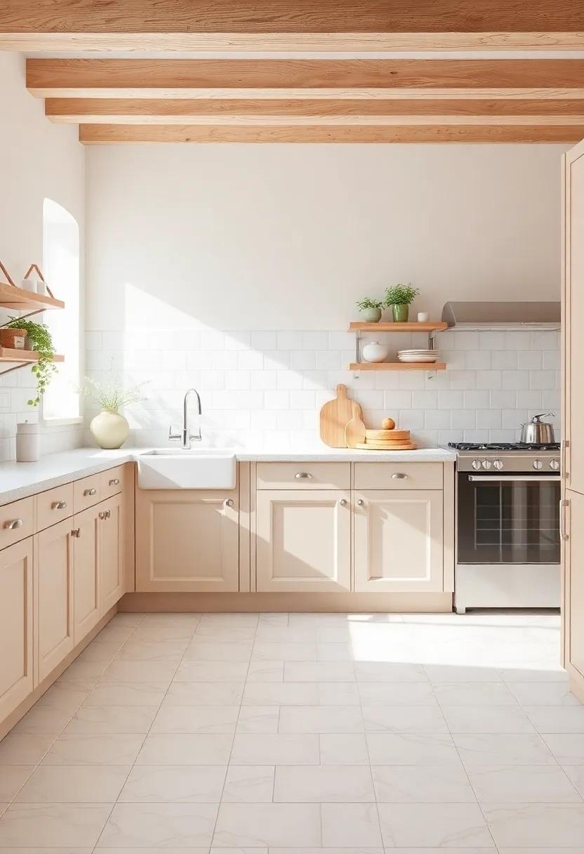 Soft Pastel Tiles: Use pastel-colored ceramic tiles for a light, airy feel that complements a sunny cottage atmosphere