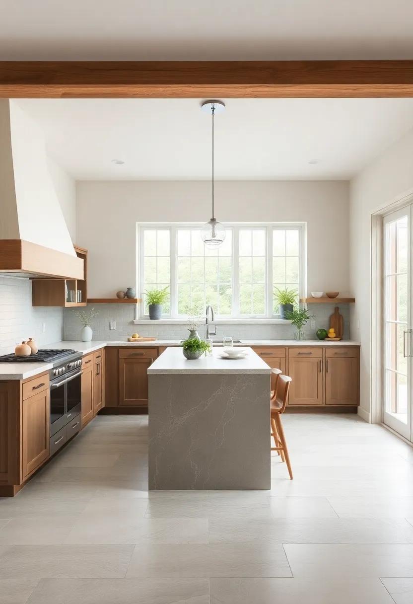 Stone Slab Elegance: Consider large stone slabs for a luxurious yet rustic feel,enhancing the natural beauty of your cottage