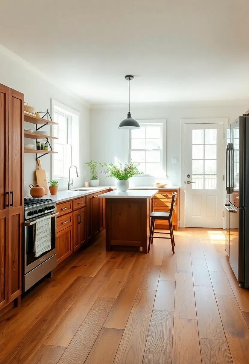 Warm Rustic Wood: Embrace the timeless appeal of reclaimed hardwood for a cozy, inviting cottage kitchen vibe