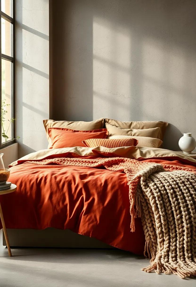 Plush ⁢Velvet Duvet Covers Paired‍ with ⁤Chunky ⁢Knit Throw Blankets