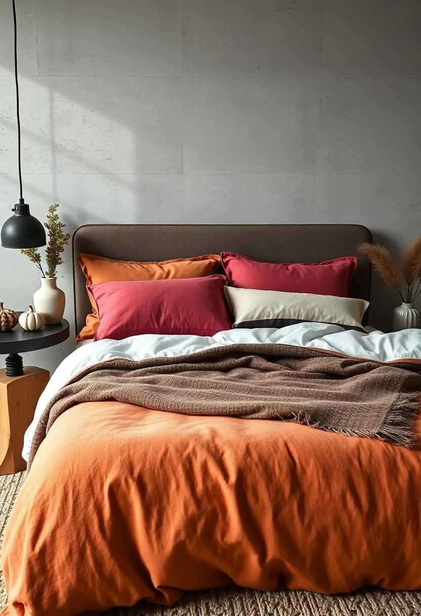 Deep-Toned Flannel Sheets Matched ⁣with ⁤Woolen Bed​ Scarves