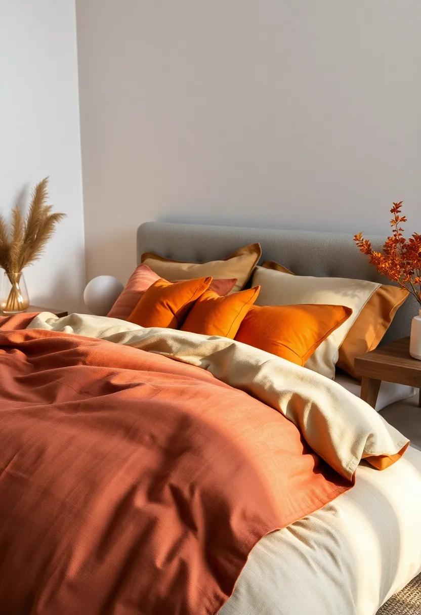Layered Bedding with Suede ⁢Accent Pillows and Jersey ‍Cotton ​sheets