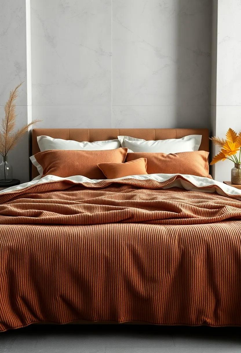 Layered Corduroy Bedspreads with Soft‌ Brushed⁤ Twill​ Sheets