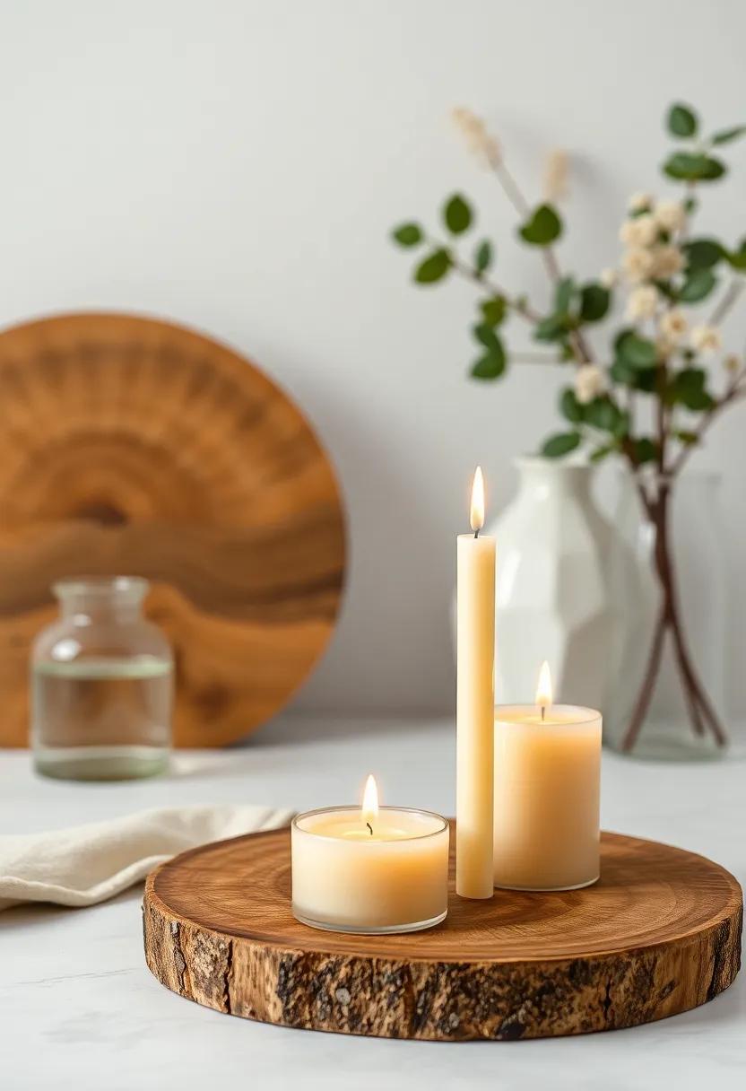 Use natural beeswax candles to add warmth and gentle,​ earthy ​scents