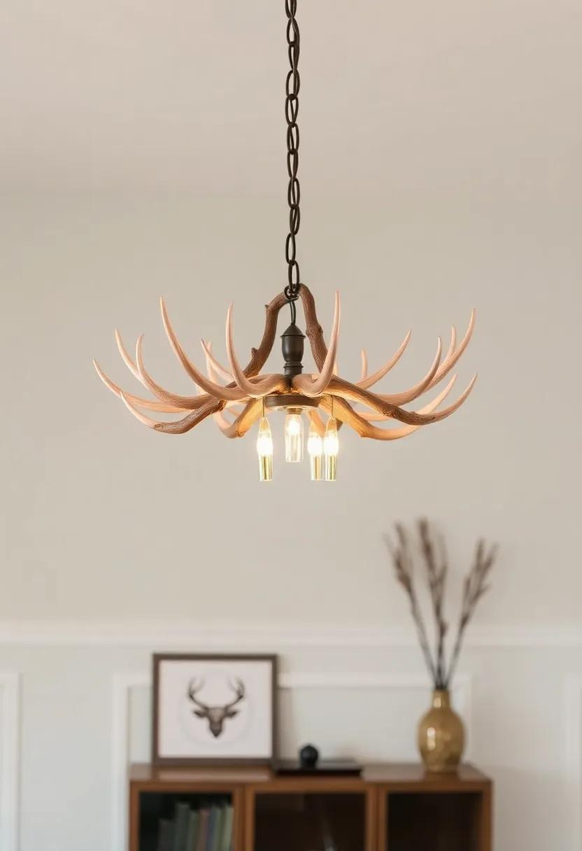 Suspend a chandelier made from antlers​ or⁢ branches ​to evoke rustic charm